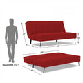Adorn India Benjamin 3 Seater Sofa Cum Bed (Red) (3 Year Warranty)