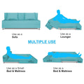 Adorn India Easy Alyn Plus Decent 4 Seater Sofa Cum Bed (6X6) (Aqua Blue) (1 Year Warranty)