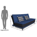 Adorn India Arden 4 Seater Rhombus Sofa Cum Bed 4 X 6 (Blue & Black) (3 Year Warranty)