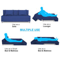 Adorn India Foam Easy Alyn Plus Decent 4 Seater Sofa Cum Bed (6X6) (Blue) (1 Year Warranty)