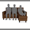 Adorn India Darcy L Shape 4 Seater Sofa Set (Brown) (3 Year Warranty)