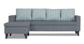 Adorn India Abington Stripes L Shape 5 Seater Sofa Set LHS (Grey) (3 Year Warranty)