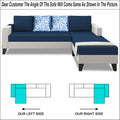 Ashley Digital Print Leatherette Fabric L Shape 5 Seater Sofa Set RHS (Blue & White)