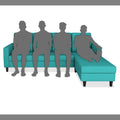 Darcy L Shape 5 Seater Sofa Set (RHS) (Aqua Blue)