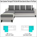Ashley Stripes Leatherette Fabric L Shape 5 Seater Sofa Set LHS (Grey & White)