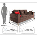 Premium Morgan 3 Seater Sofa (Velvet Fabric Colour Brown)