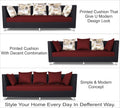 Alica 3+2+1 6 Seater Sofa Set (Maroon & Black)