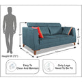 Adorn India Premium Pluto 3 Seater Sofa (Blue)