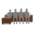 Adorn India Monteno L Shape 5 Seater Sofa Set LHS(Brown) (3 Year Warranty)