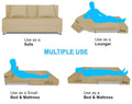 Adorn India Easy Alyn Plus Decent 3 Seater Wood Sofa Cum Bed (5X6)(Beige) (1 Year Warranty)