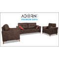 Premium Aslaug 3-1-1 Sofa Set (Leatherette Suede Fabric Colour Brown)