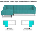 Adorn India Premium Laurel L Shape 6 Seater Sofa Set (LHS) (Aqua Blue) (3 Year Warranty)