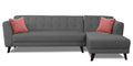 Adorn India (3 Years Warranty Leaf 6 Seater Corner Sofa Right Hand Side (Grey)