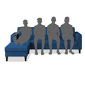 Rio Elegant L Shape 5 Seater Sofa Set (LHS) (Blue)