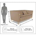 Adorn India Premium Lotus 3 Seater Sofa (Velvet Fabric Colour Camel)
