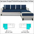 Adorn India Ashley Stripes Leatherette Fabric L Shape 5 Seater Sofa Set RHS (Blue & White) (3 Year Warranty)
