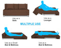 Adorn India Easy Alyn Plus Decent 3 Seater Sofa Cum Bed (5X6) (Brown) (1 Year Warranty)