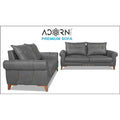 Premium Jarvis 3+2 5 Seater Sofa Set (Leatherette Suede Fabric Colour Grey)