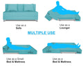 Adorn India Easy Alyn Plus Decent 3 Seater Sofa Cum Bed (5X6) (Aqua Blue) (1 Year Warranty)