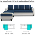 Ashley Stripes Leatherette Fabric L Shape 5 Seater Sofa Set LHS (Blue & White)