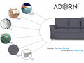 Alexia 3+2+1 6 Seater Sofa Set (Dark Grey)