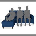 Darcy L Shape 4 Seater Sofa Set (Blue)