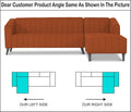 Adorn India Premium Laurel L Shape 6 Seater Sofa Set (RHS) (Rust) (3 Year Warranty)