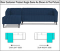 Adorn India Premium Laurel L Shape 6 Seater Sofa Set (LHS) (Blue) (3 Year Warranty)