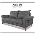 Adorn India Premium Jarvis 3 Seater Sofa (Leatherette Suede Fabric Color Grey)