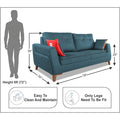 Premium Phoenix 3 Seater Sofa (Leatherette Suede Fabric Colour Blue)