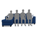 Adorn India Monteno L Shape 5 Seater Sofa Set LHS(Blue) (3 Year Warranty)