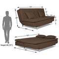 Adorn India Aspen 3 Seater Sofa Cum Bed Single Tone Fabric (Brown) (3 Year Warranty)