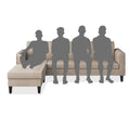 Rio Elegant L Shape 5 Seater Sofa Set (LHS) (Beige)