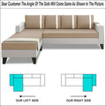Ashley Stripes Leatherette Fabric L Shape 5 Seater Sofa Set LHS (Beige & White)