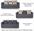 Alita 3+2+1 Compact 6 Seater Sofa Set (Dark Grey)