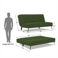 Adorn India Benjamin 3 Seater Sofa Cum Bed (Green) (3 Year Warranty)