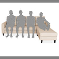 Adorn India Wood Darcy L shape 5 seater sofa set (RHS) (Beige)