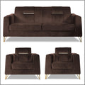 Premium Benington 3-1-1 5 Seater Sofa Set (Velvet Fabric Colour Brown)