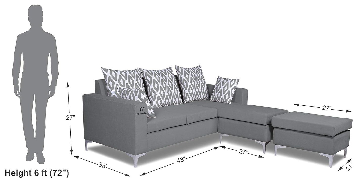 Adorn India Anigma Modular Sofa Set (Grey)