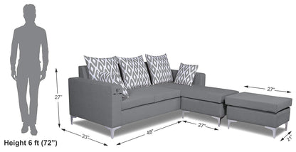 Adorn India Anigma Modular Sofa Set (Grey)