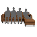 Rio Elegant L Shape 5 Seater Sofa Set (RHS) (Brown)