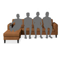 Rio Elegant L Shape 5 Seater Sofa Set (LHS) (Brown)