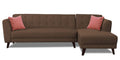 Adorn India (3 Years Warranty Leaf 6 Seater Corner Sofa Right Hand Side (Brown)