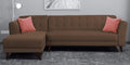 Adorn India (3 Years Warranty Leaf 6 Seater Corner Sofa (Brown) Left Hand Side