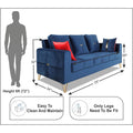 Premium Morgan 3 Seater Sofa (Velvet Suede Fabric Colour Blue)