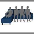 Adorn India Darcy L Shape 5 Seater Sofa Set (LHS) (Blue) (3 Year Warranty)
