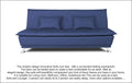 Adorn India Arden 4 Seater Plain Sofa Cum Bed 4 X 6 (Blue) (3 Year Warranty)