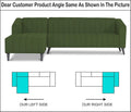 Adorn India Premium Laurel L Shape 6 Seater Sofa Set (LHS) (Green) (3 Year Warranty)