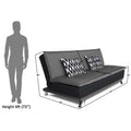 Adorn India Arden 4 Seater Rhombus Sofa Cum Bed 4 x 6 (Grey & Black) (3 Year Warranty)