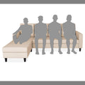 Adorn India Darcy L Shape 5 Seater Sofa Set (Lhs) (Beige) (3 Year Warranty)